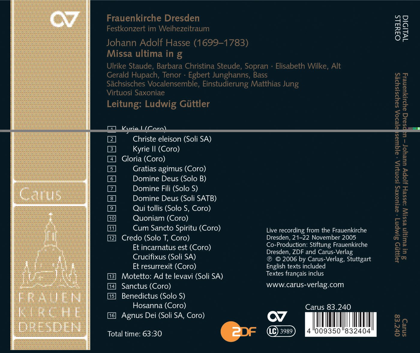 Hasse, J.A.: Mass in G Minor, "Terza Messa"