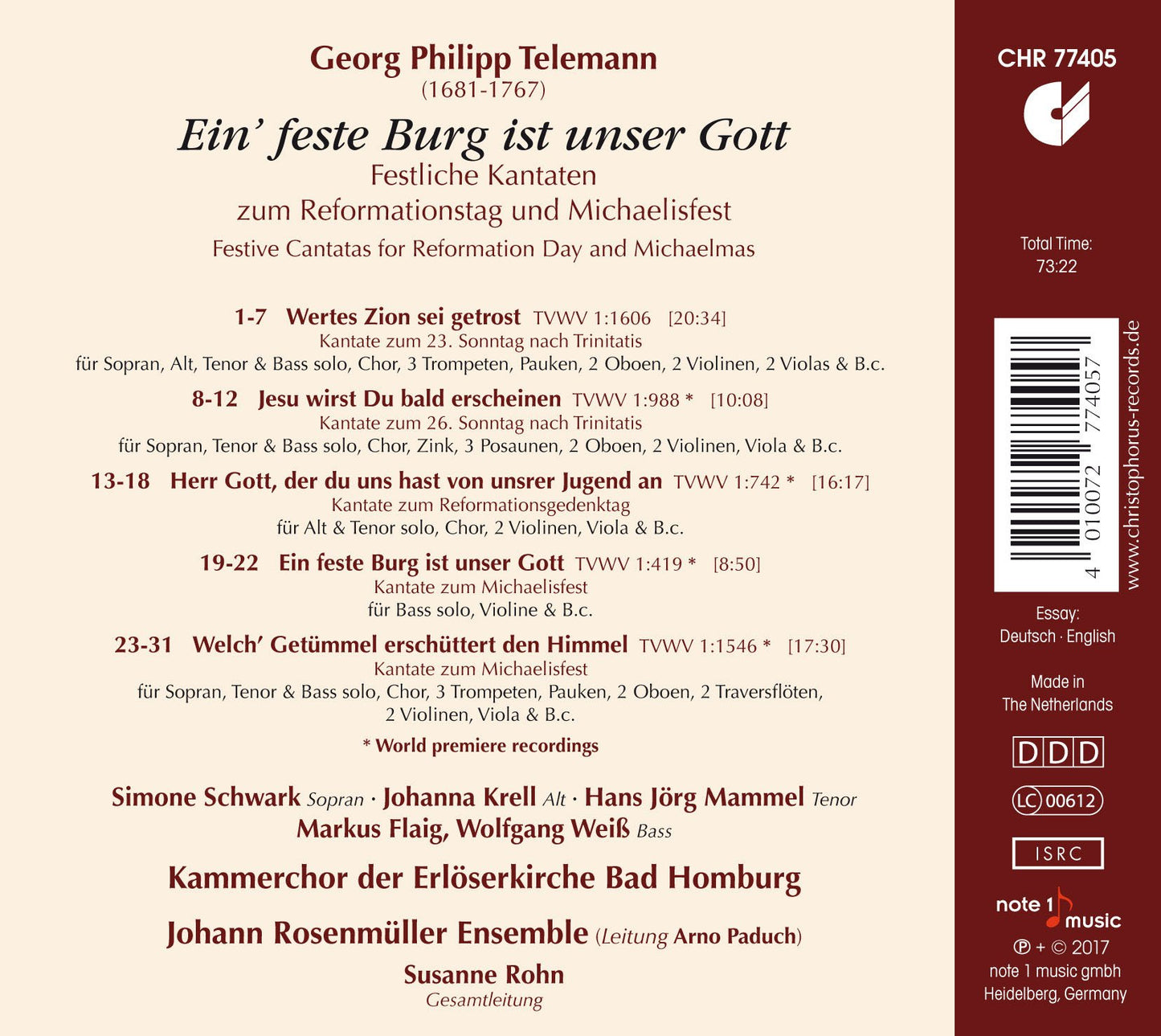 Telemann: Ein' feste Burg ist unser Gott