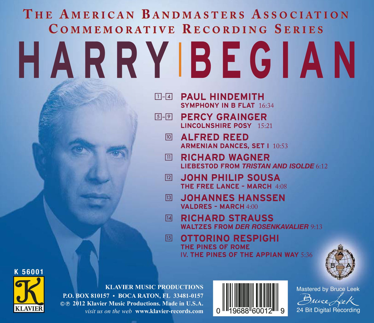Harry Begian: The American Bandmasters Association Commemora