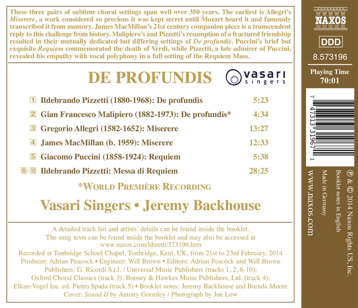 De profundis, Miserere & Requiem