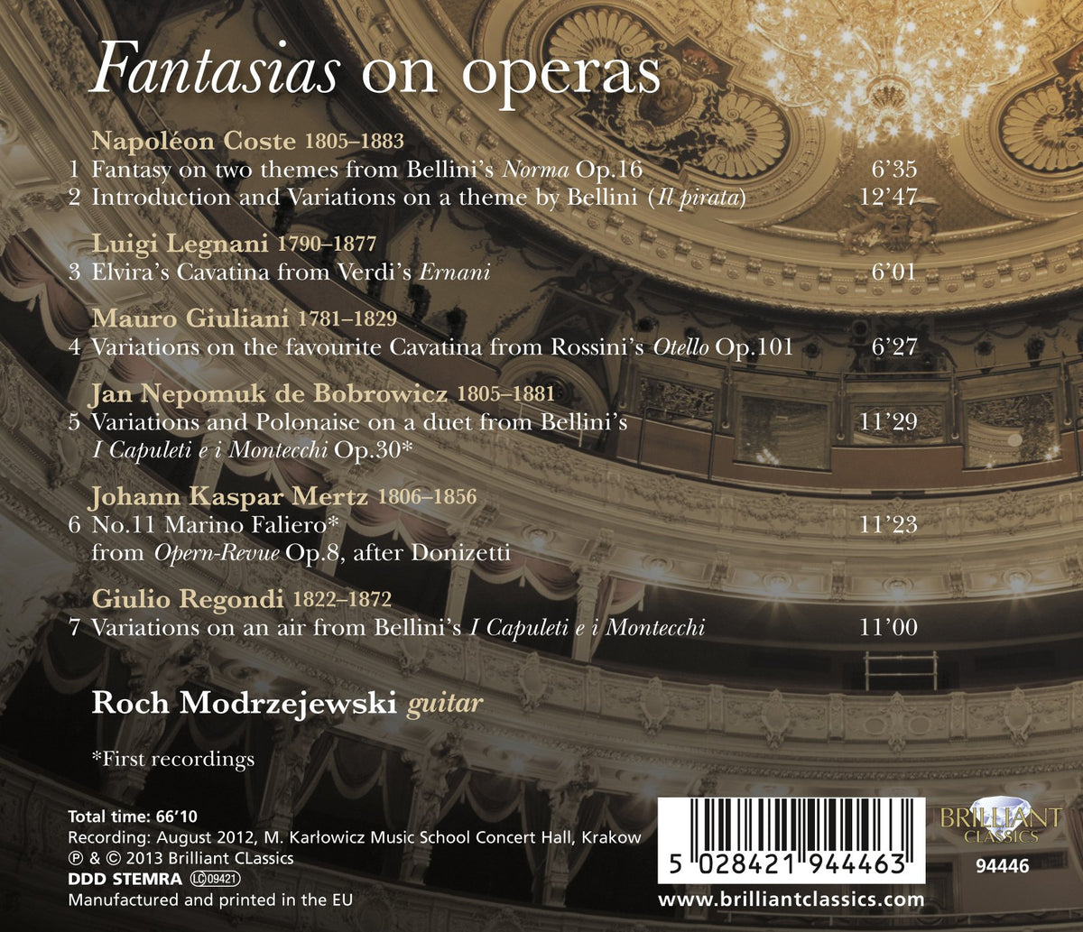 Fantasias On Operas By Bellini, Rossini, Donizetti, Verdi