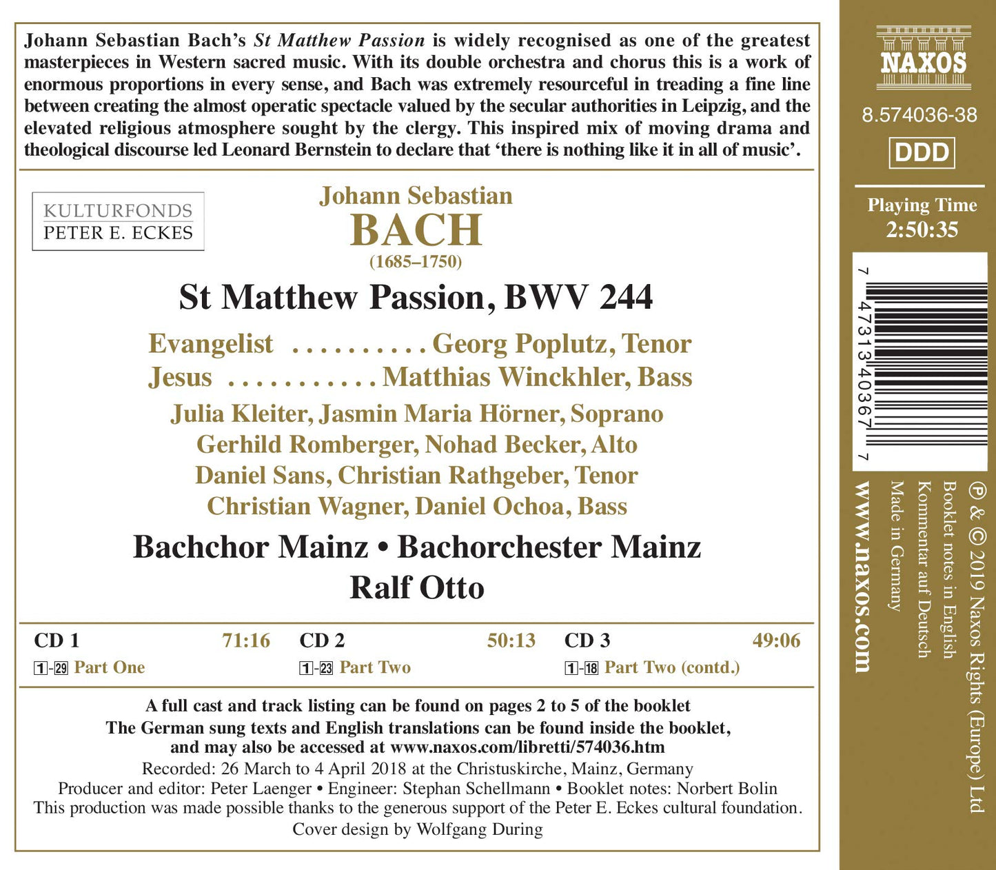 J.S. Bach: St. Matthew Passion, BWV 244