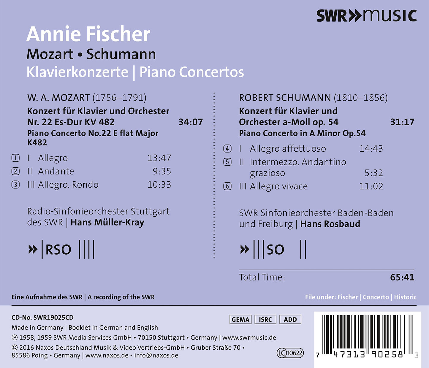 Mozart: Piano Concerto No. 22 in E-Flat Major, K. 482 - Schu