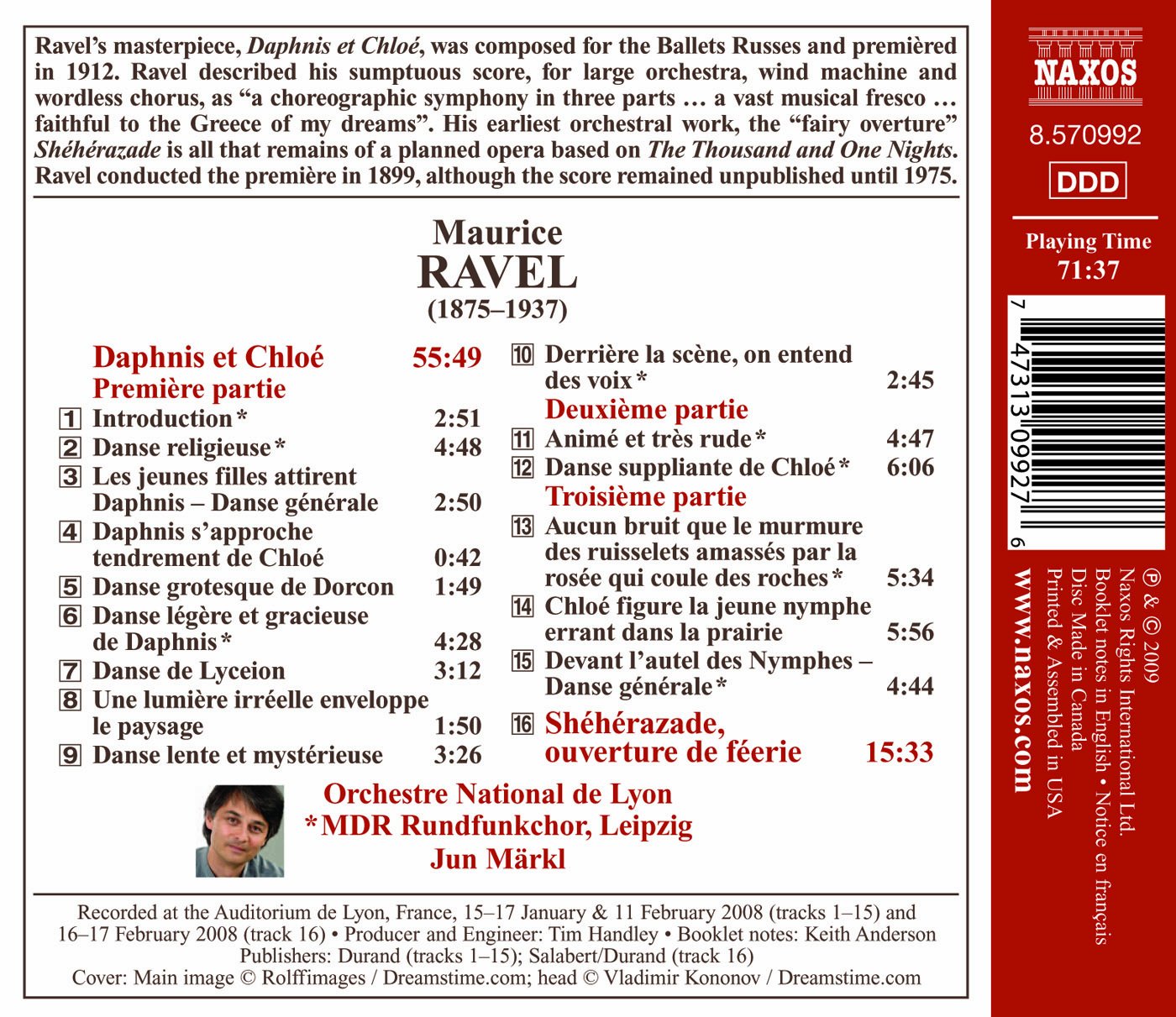 Ravel, M.: Daphnis Et Chloe / Sheherazade, Ouverture De Feer