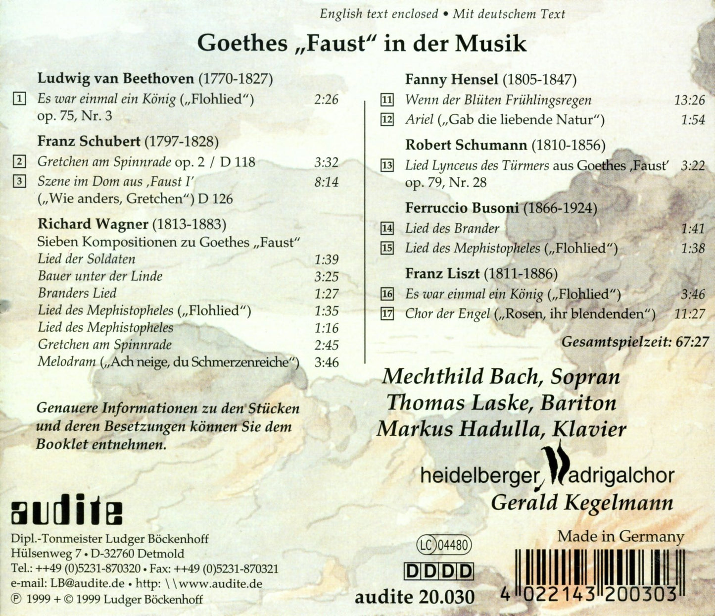 GOETHES 'FAUST' SET TO MUSIC