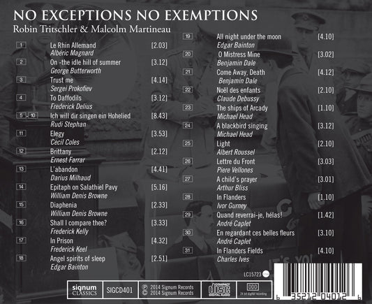 No Exceptions, No Exemptions: Great War Songs