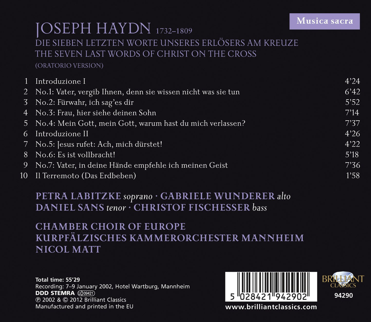 Haydn: Die Sieben Letzten Worte (The Seven Last Words) (orat