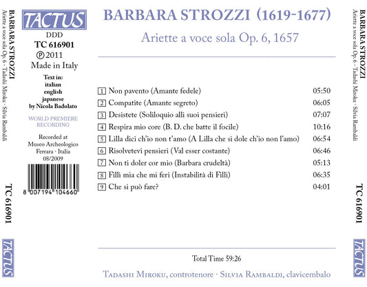 Strozzi: Ariette a voce sola, Op. 6