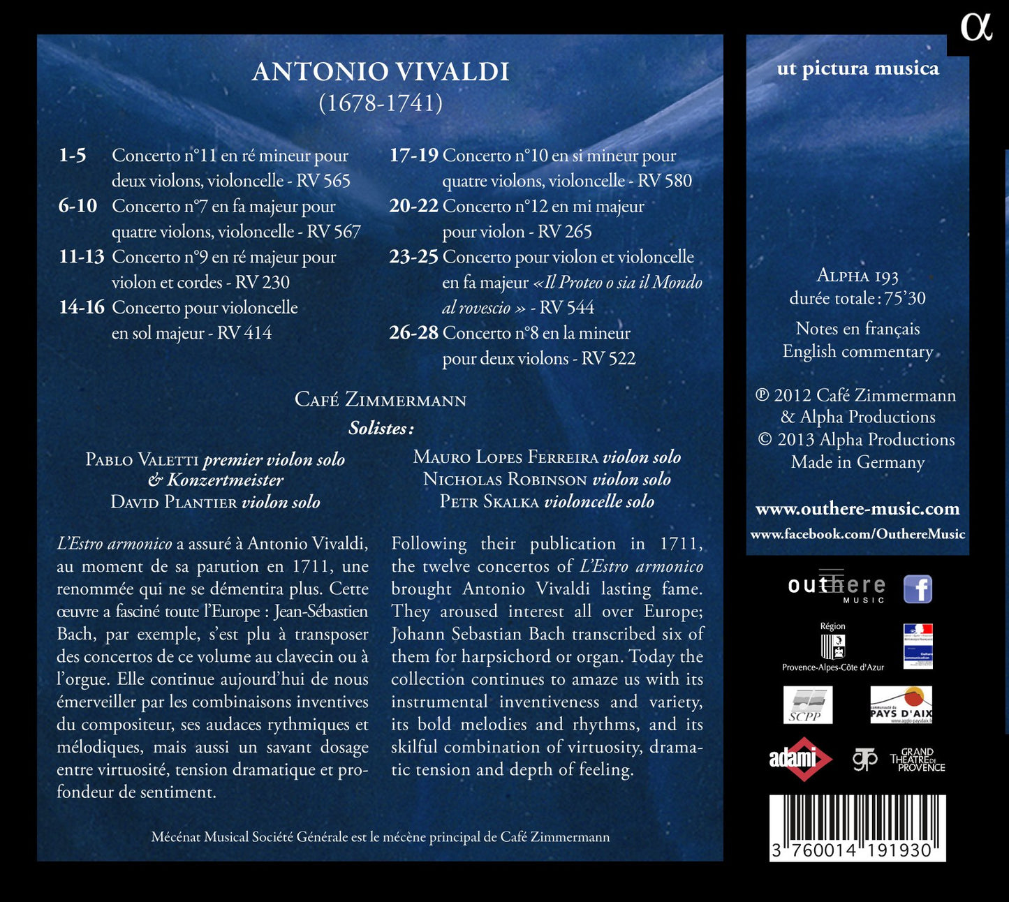 Vivaldi: Estro Armonico, Libro secondo