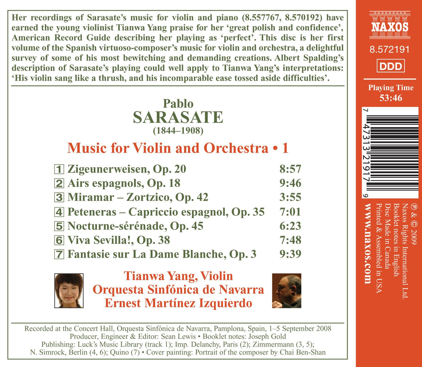 Sarasate: Music for Violin & Orchestra, Vol. 1