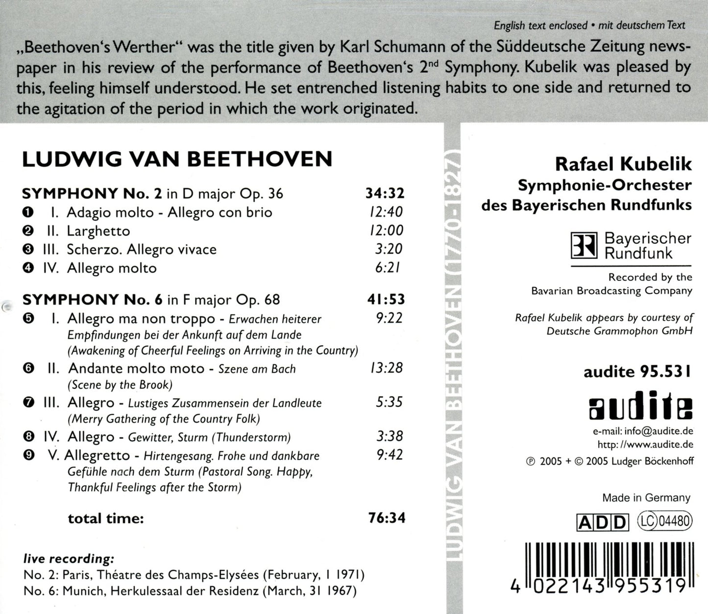 SYMPHONY NO. 2 & NO. 6 ('PASTO