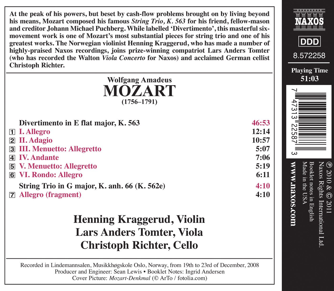 Mozart: Divertimento in E-Flat Major