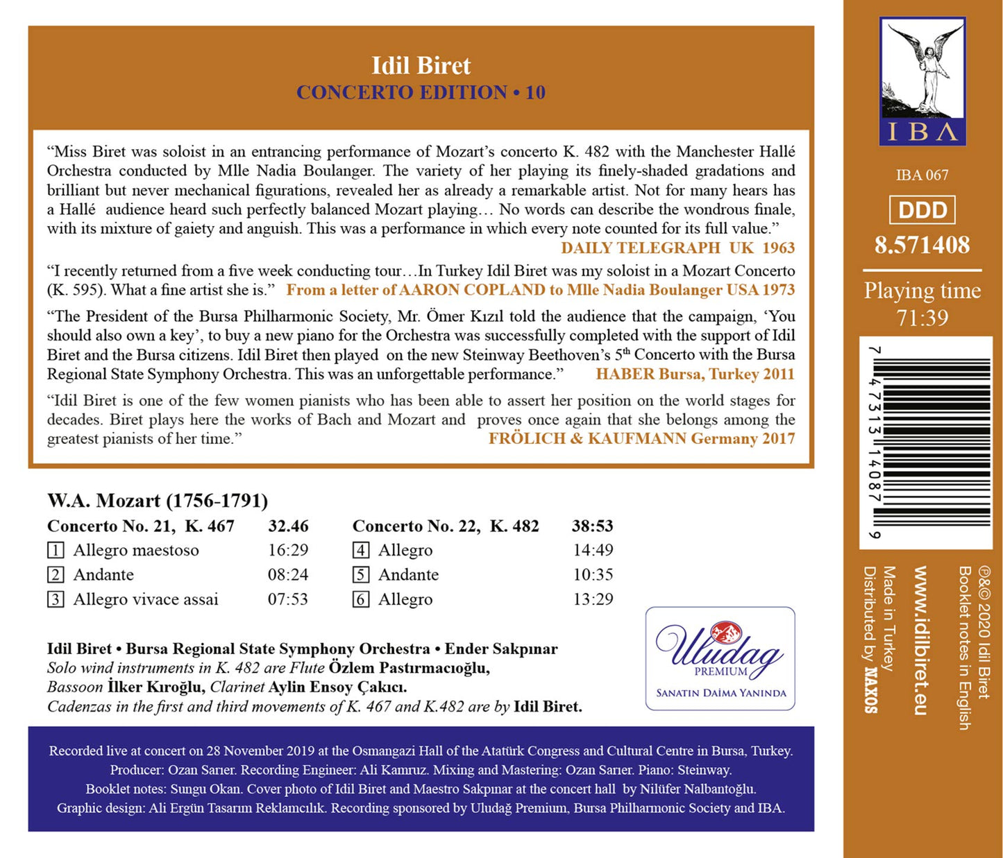 Mozart: Piano Concertos Nos. 21 & 22 (Biret Concerto Edition