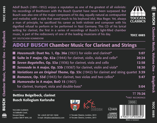 Busch: Chamber Music, Vol. 1