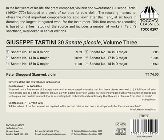 Tartini: 30 Sonate piccole for Solo Violin, Vol. 3
