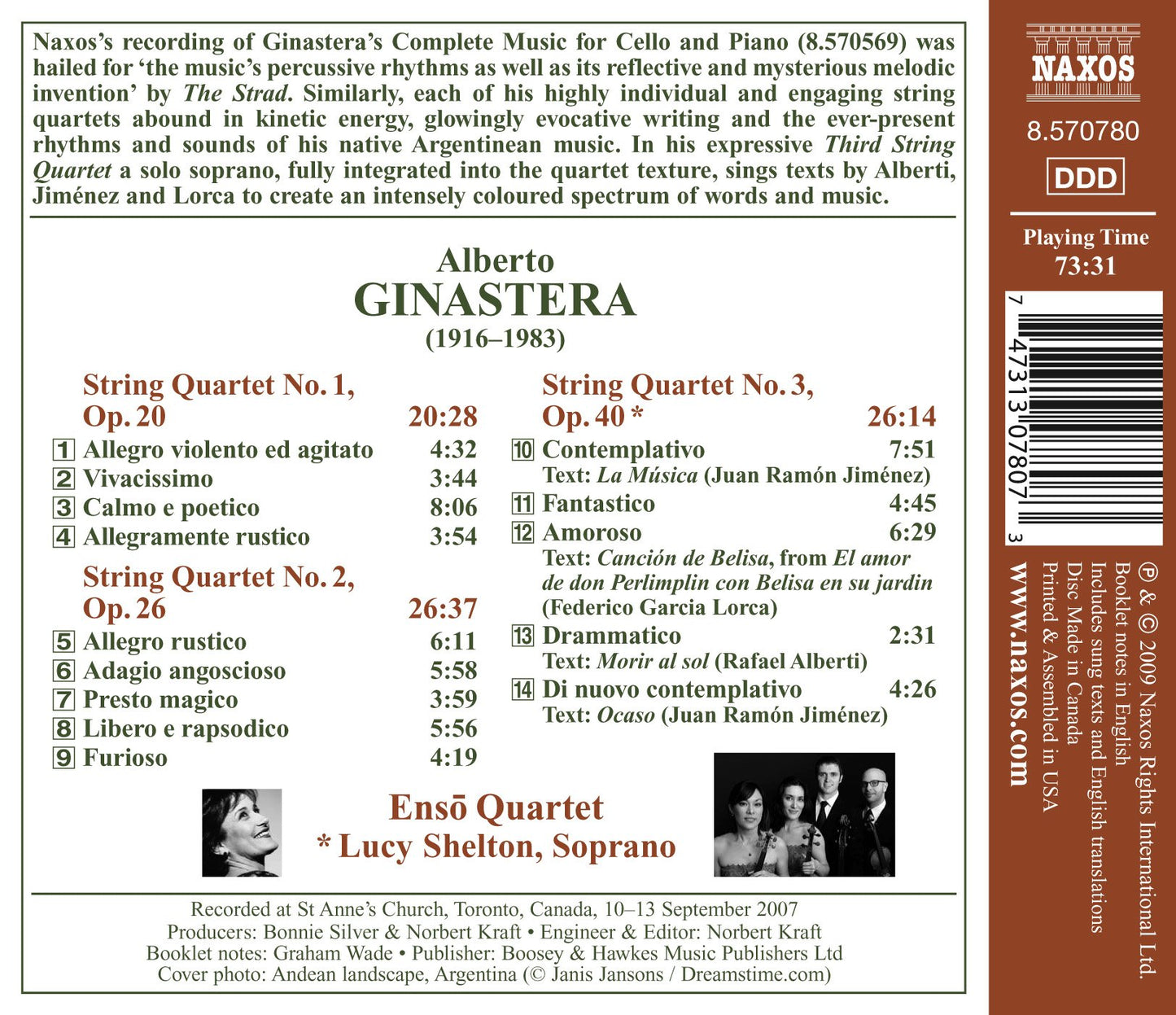 Ginastera: String Quartets Nos. 1-3