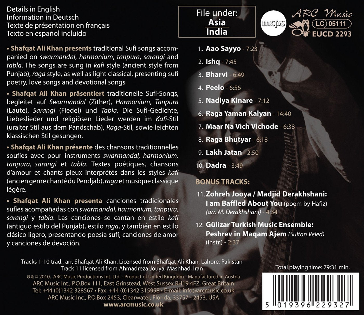 Songs Songs from India & Pakistan