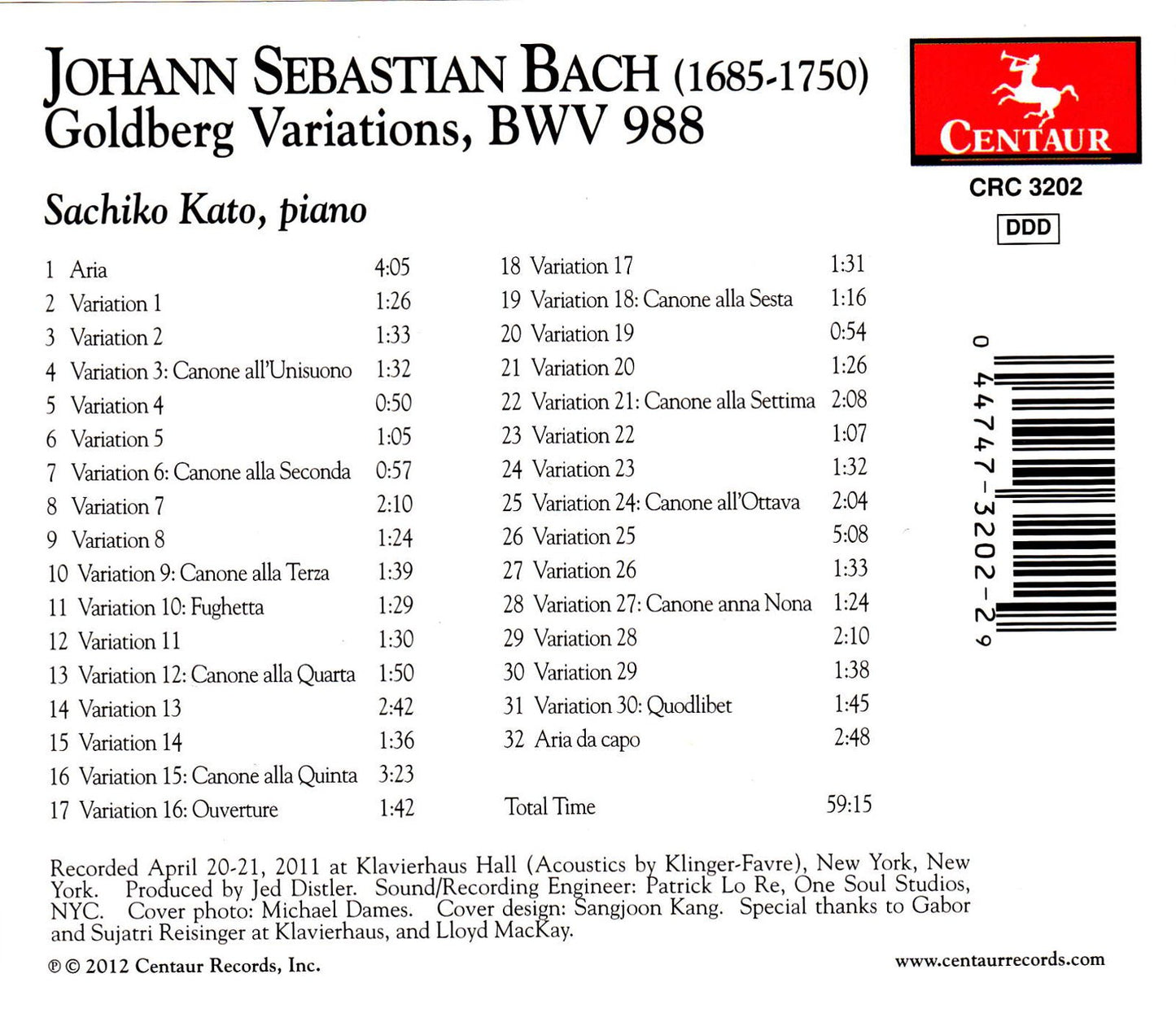 Bach: Goldberg Variations