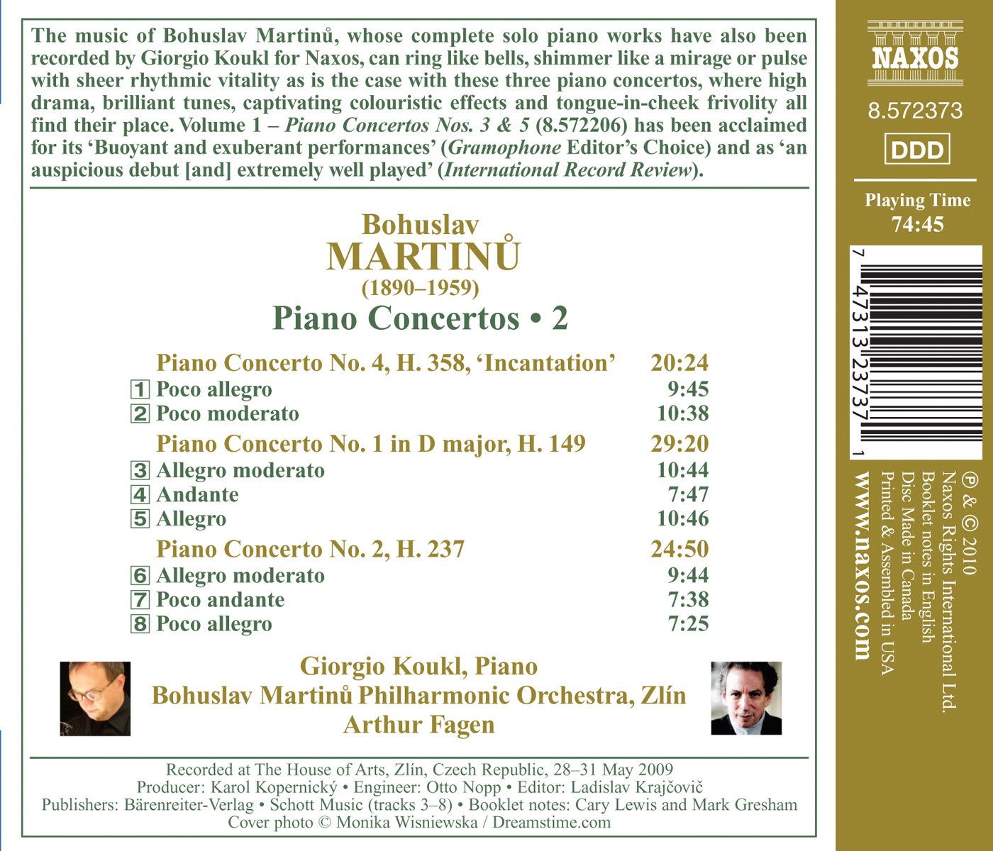 Martinu: Piano Concertos Nos. 1, 2, 4
