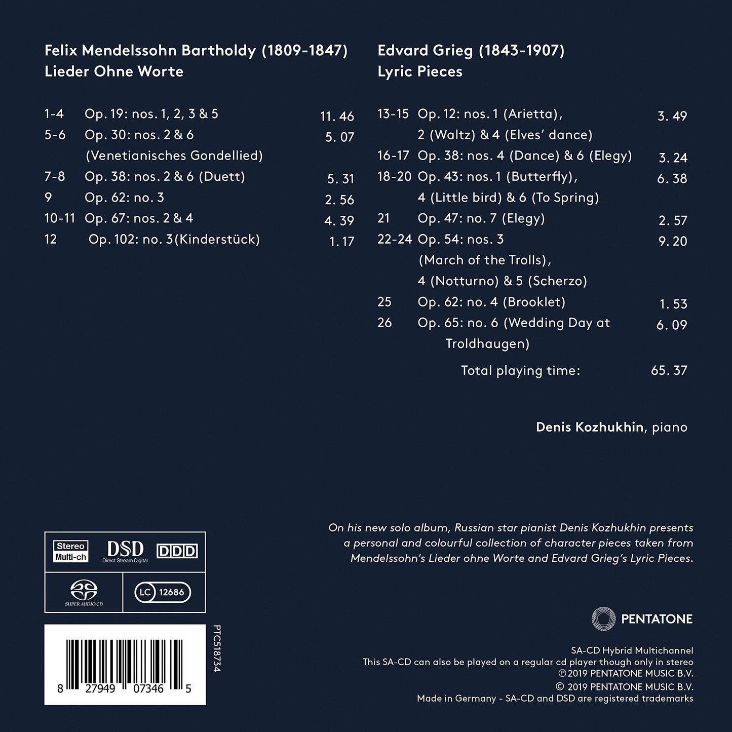 Grieg: Lyric Pieces - Mendelssohn: Lieder ohne Worte