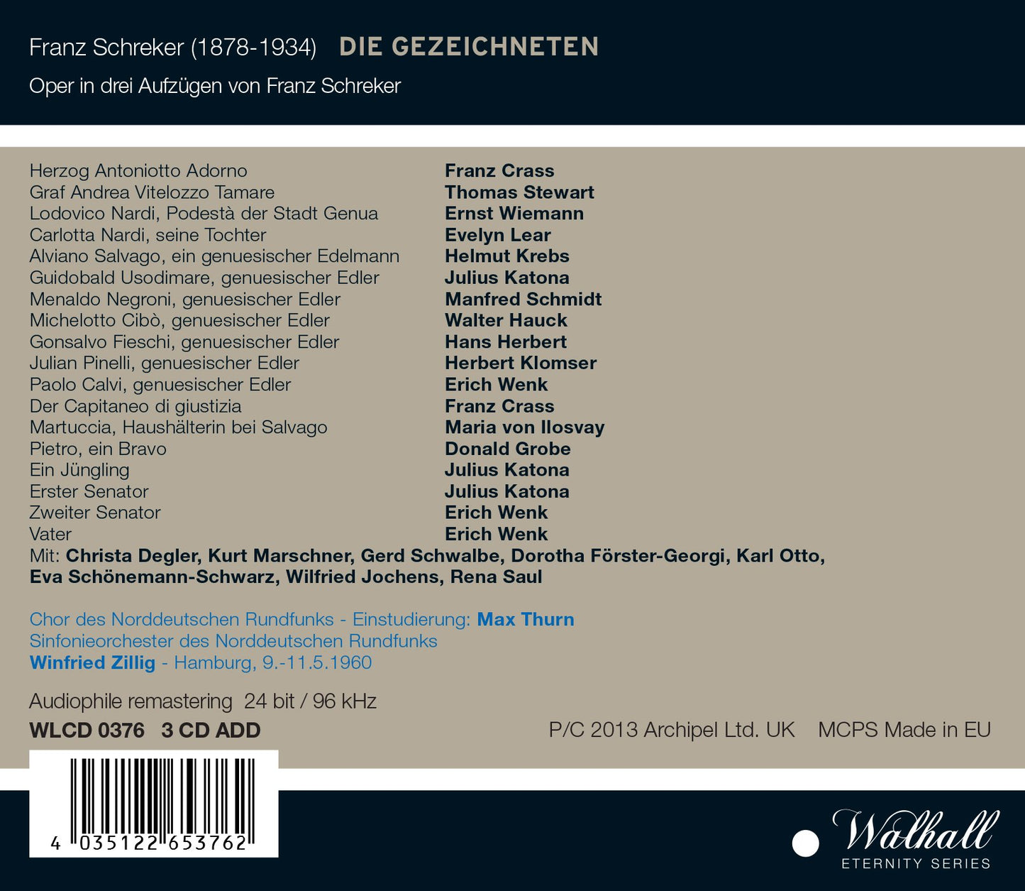 Schreker: Die Gezeichneten (Recorded 1960)