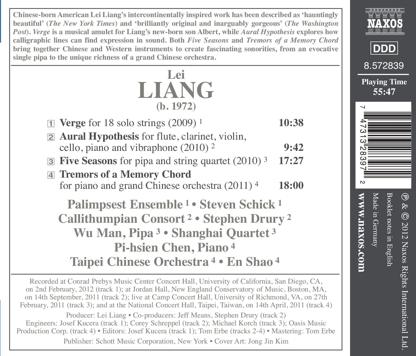 Lei Liang: Verge - Tremors of a Memory Chord