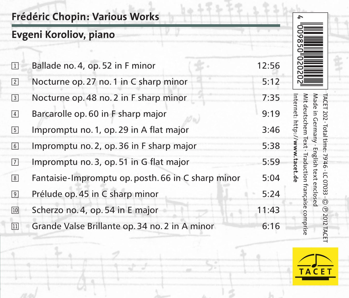 V 13: KOROLIOV SERIES: CHOPIN
