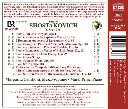 Shostakovich: Songs And Romances