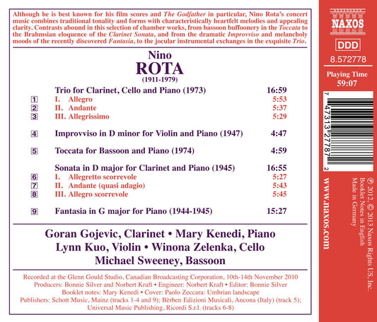 Rota: Clarinet Sonata - Clarinet Trio