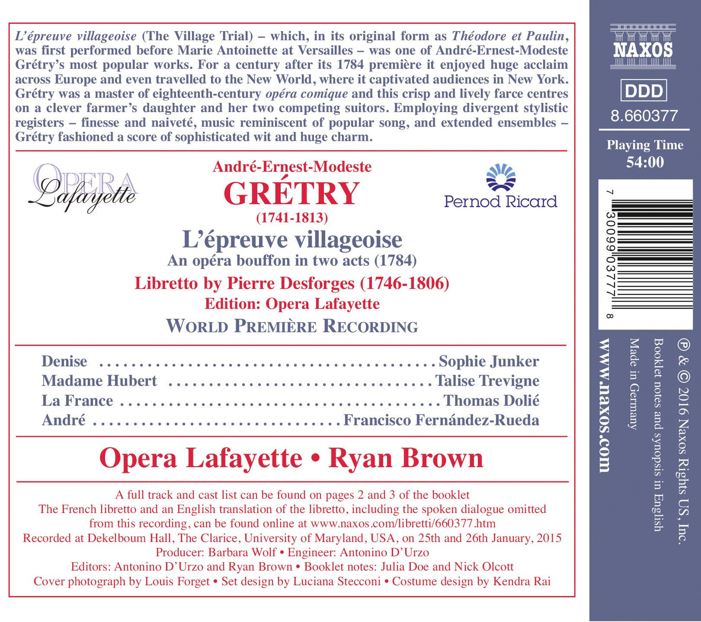 Grétry: L'épreuve villageoise