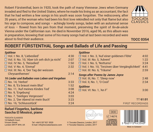 Fürstenthal: Songs and Ballads of Life and Passing
