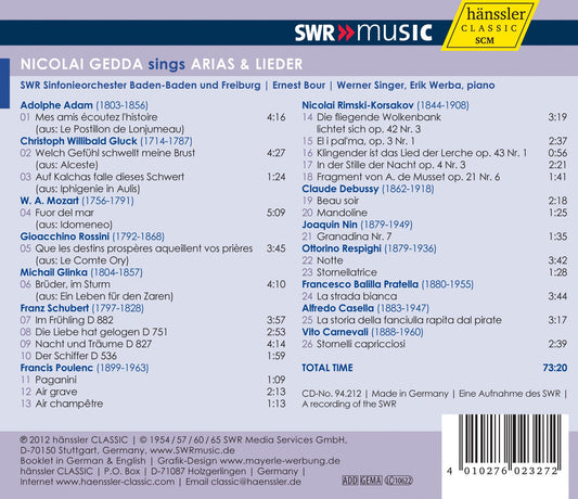 Nicolai Gedda sings Arias & Lieder