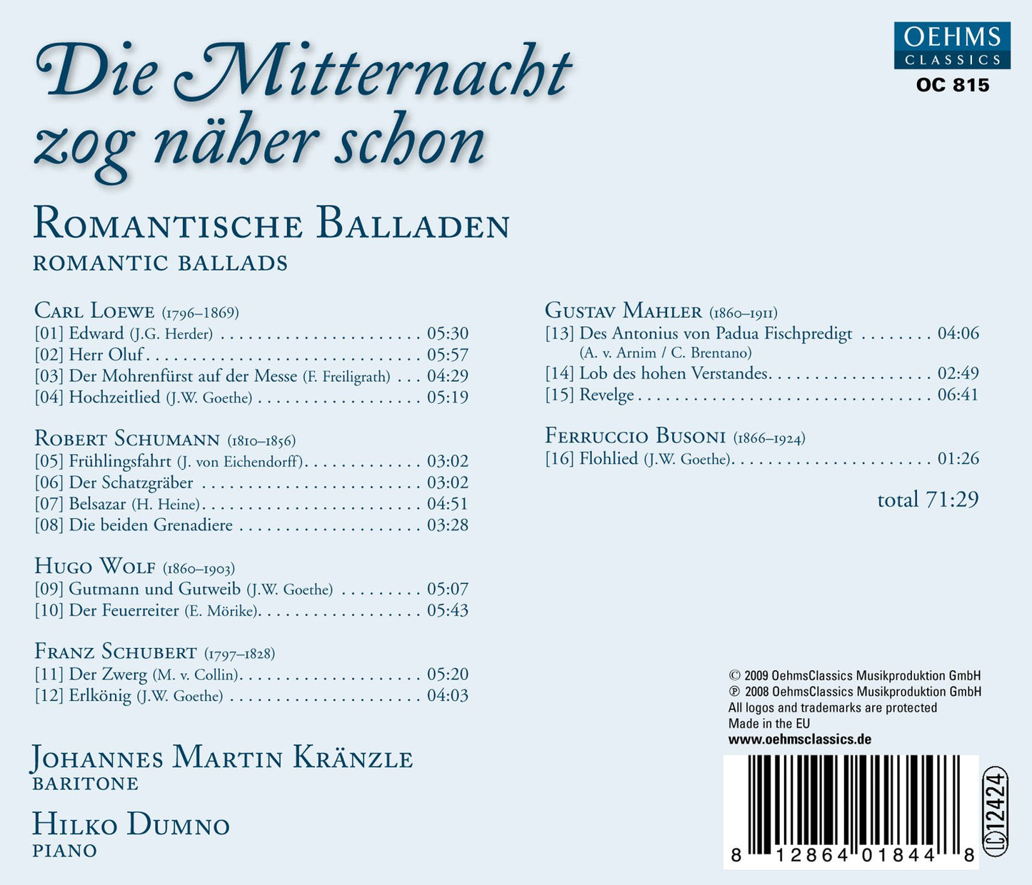 Die Mitternacht zog naher schon (Romantische Balladen)