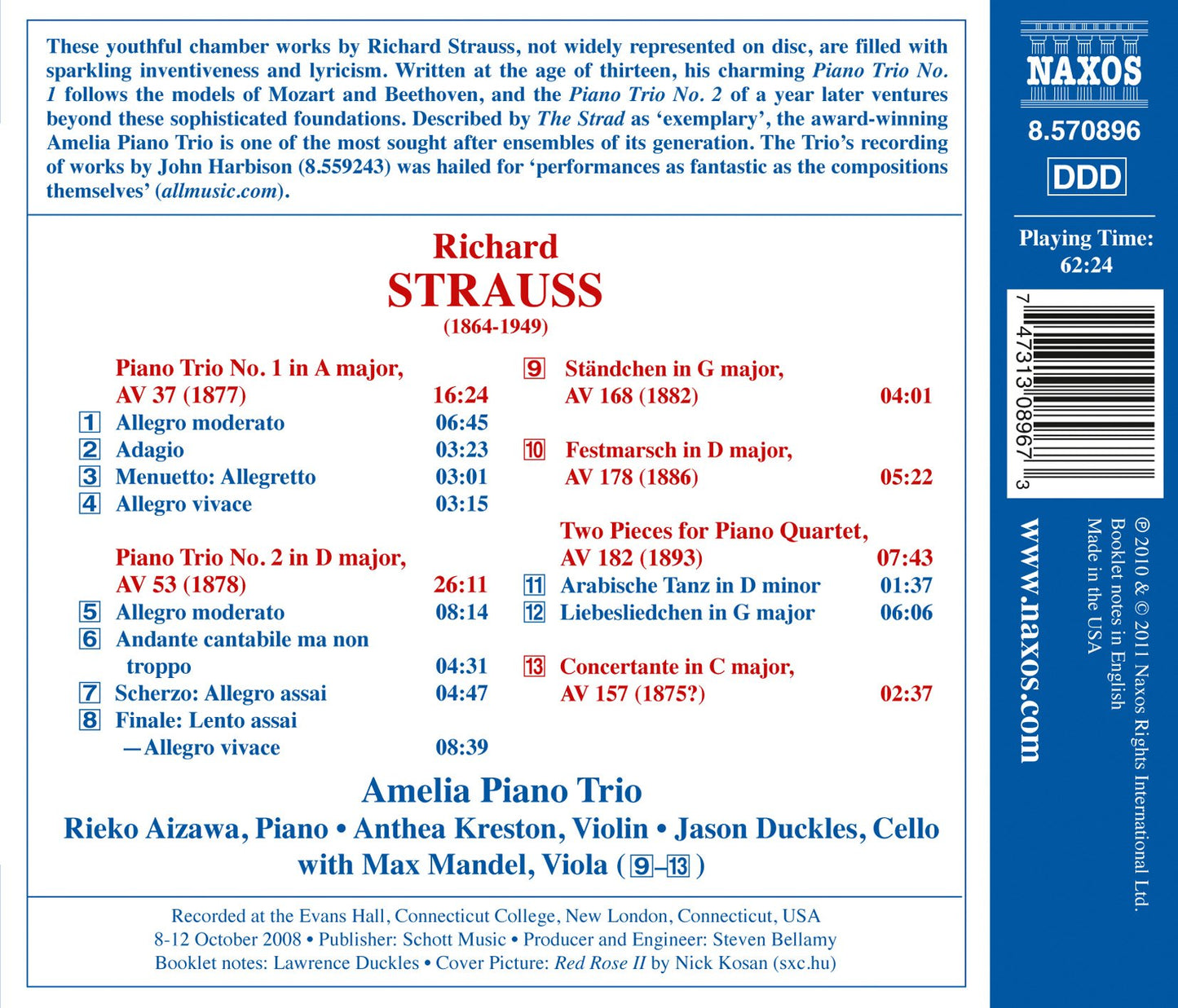 Strauss: Piano Trios Nos. 1 & 2