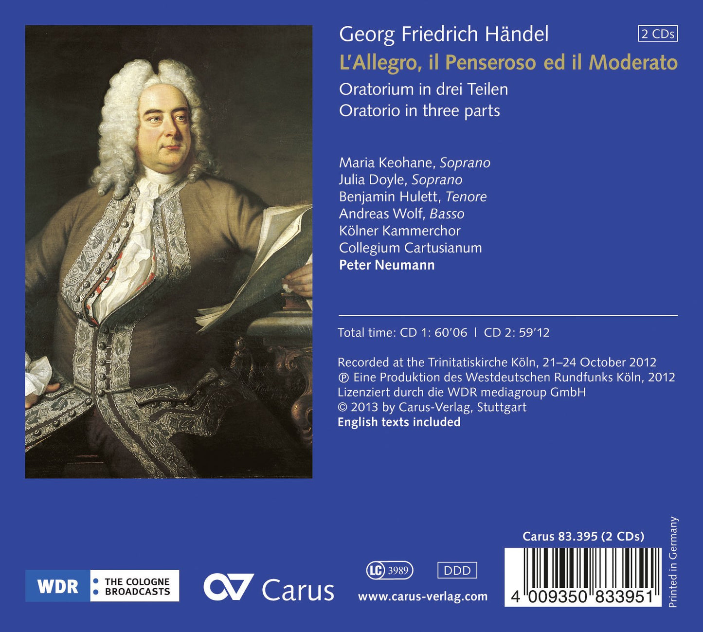 Handel: L'Allegro, Il Penseroso ed il Moderato, HWV 55