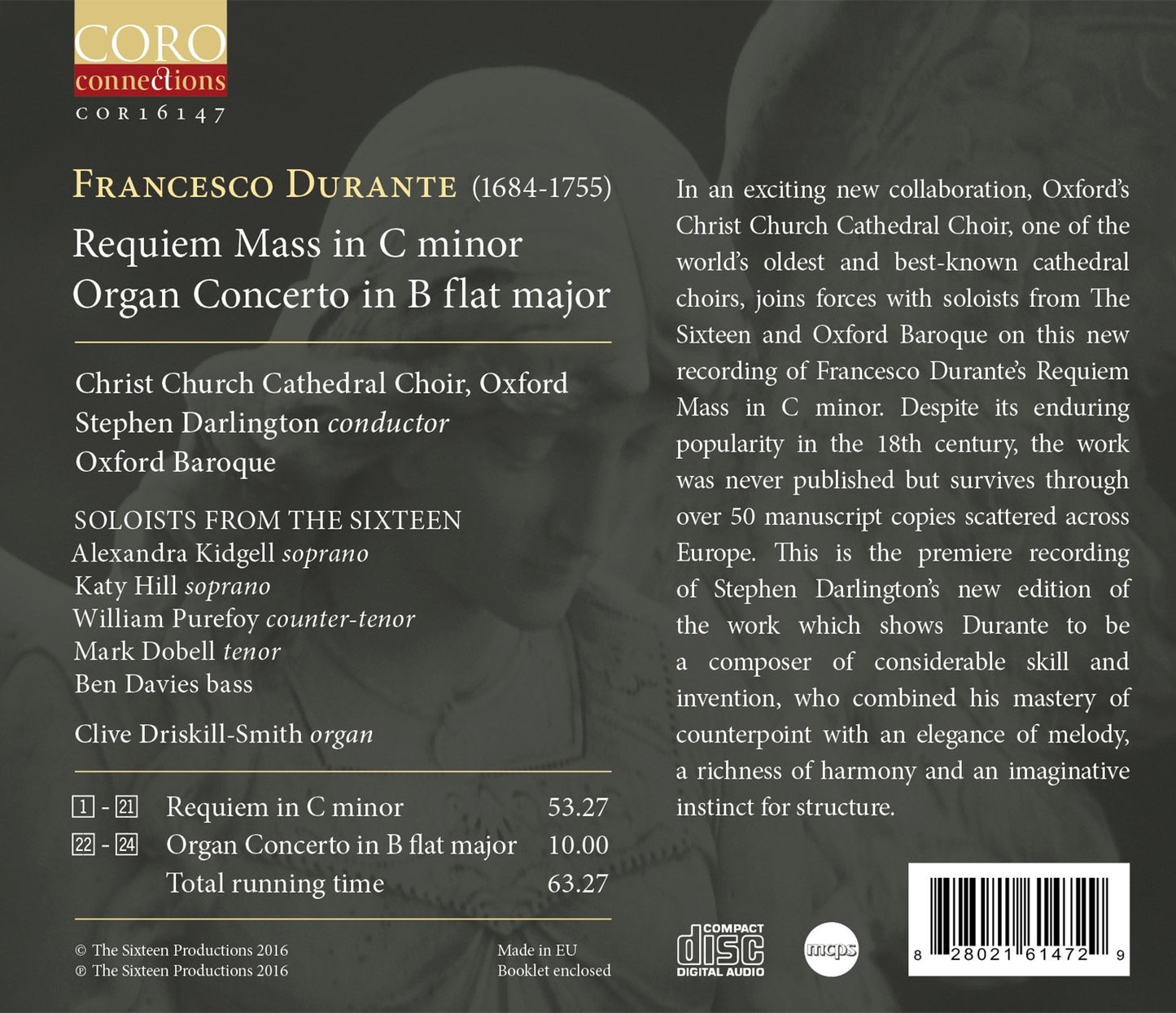 Durante: Requiem in C Minor & Organ Concerto in B-Flat Major