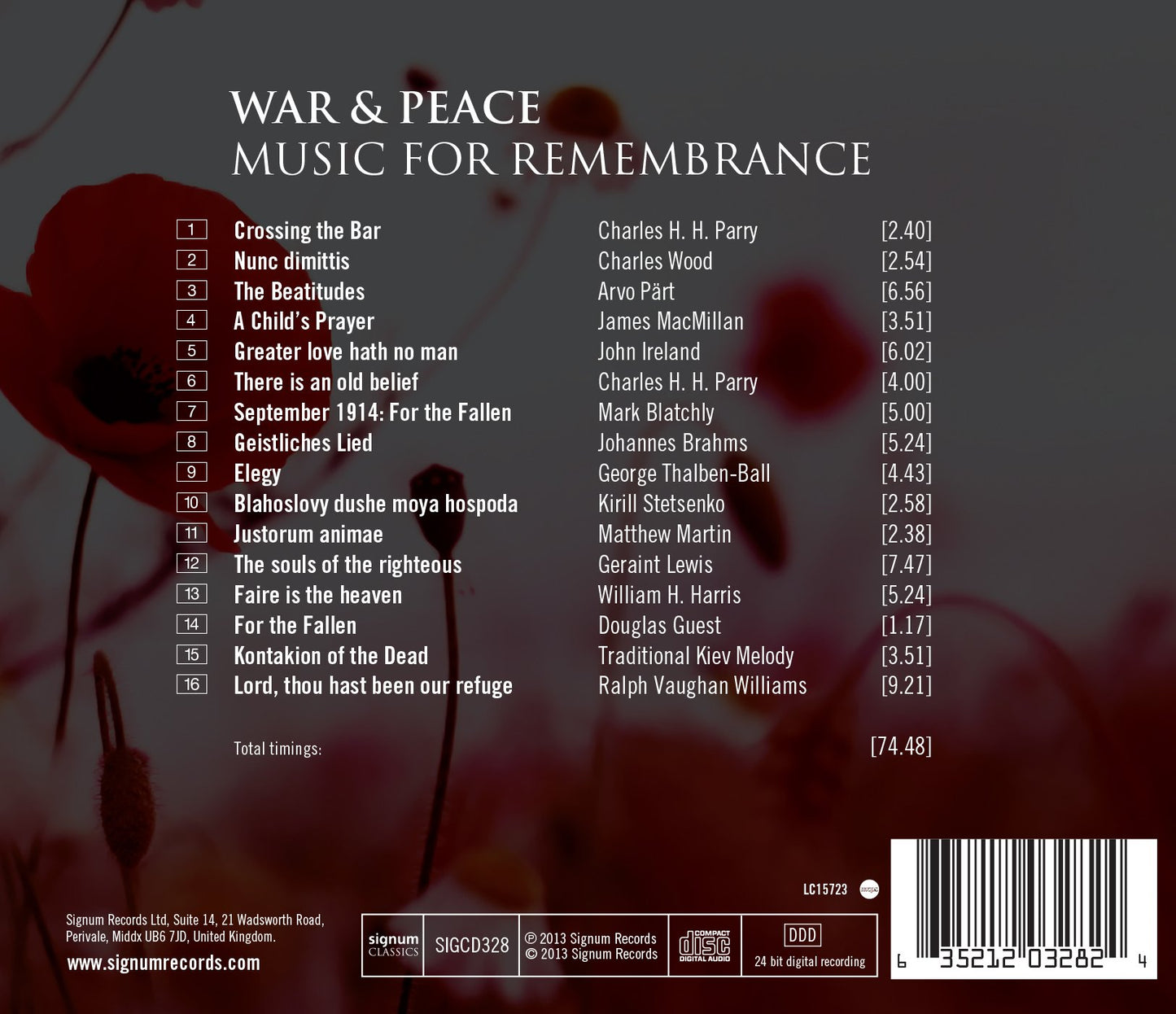 War and Peace - Music for Remembrance