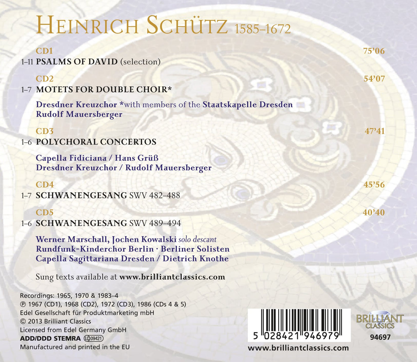Schutz: Sacred Music
