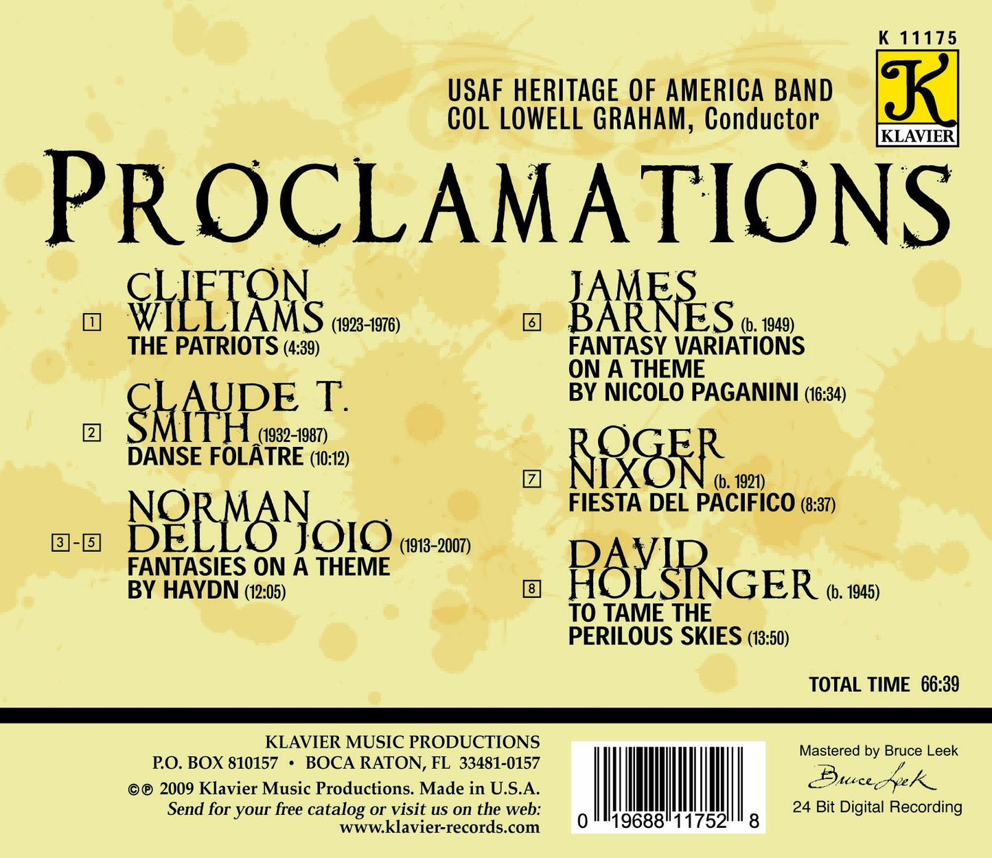 USAF HERITAGE OF AMERICA BAND: Proclamations