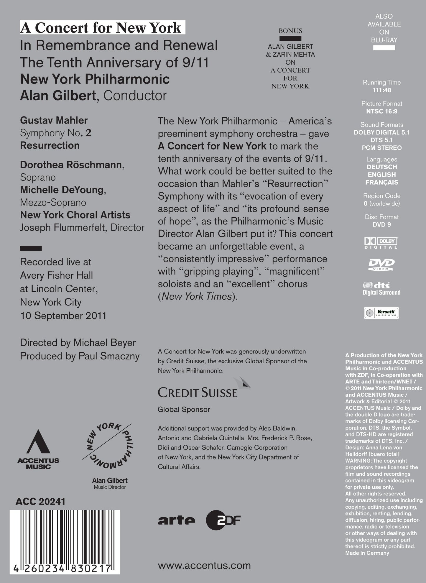 A Concert for New York: In Remembrance and Renewal – The Ten
