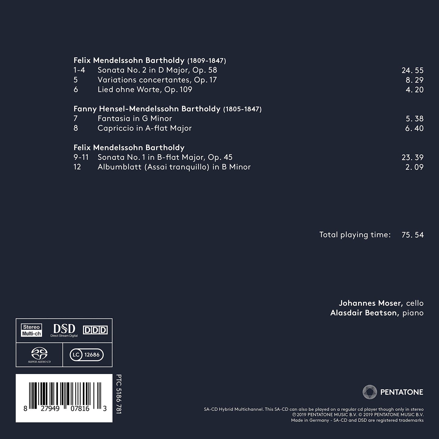 Felix & Fanny Mendelssohn: Works for Cello and Piano