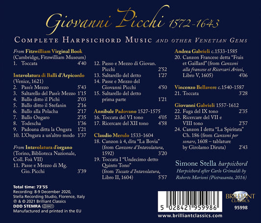 Picchi: Complete Harpsichord Music And Other Venetian Gems