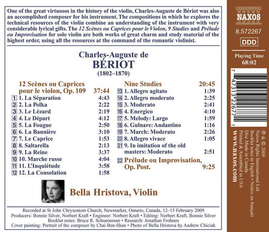 Beriot: Violin Solo Music, Vol. 1: 12 Scenes - 9 Studies - P