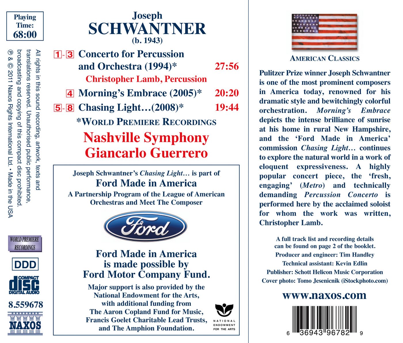 Schwantner: Percussion Concerto - Morning's Embrace - Chasin