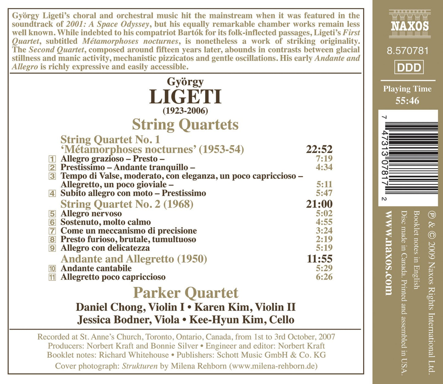 Ligeti, G.: String Quartets