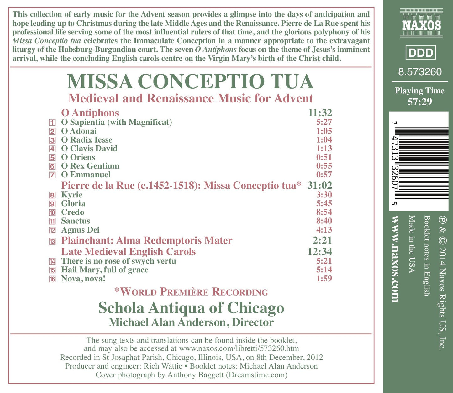 Missa Conceptio Tua: Medieval & Renaissance Music for Advent