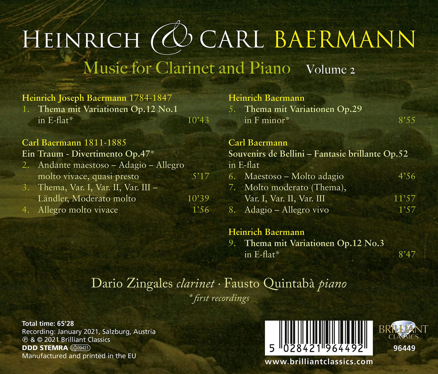 MUSIC FOR CLARINET & PIANO