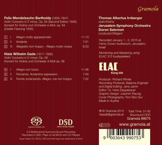 Mendelssohn & Gade: Violin Concertos