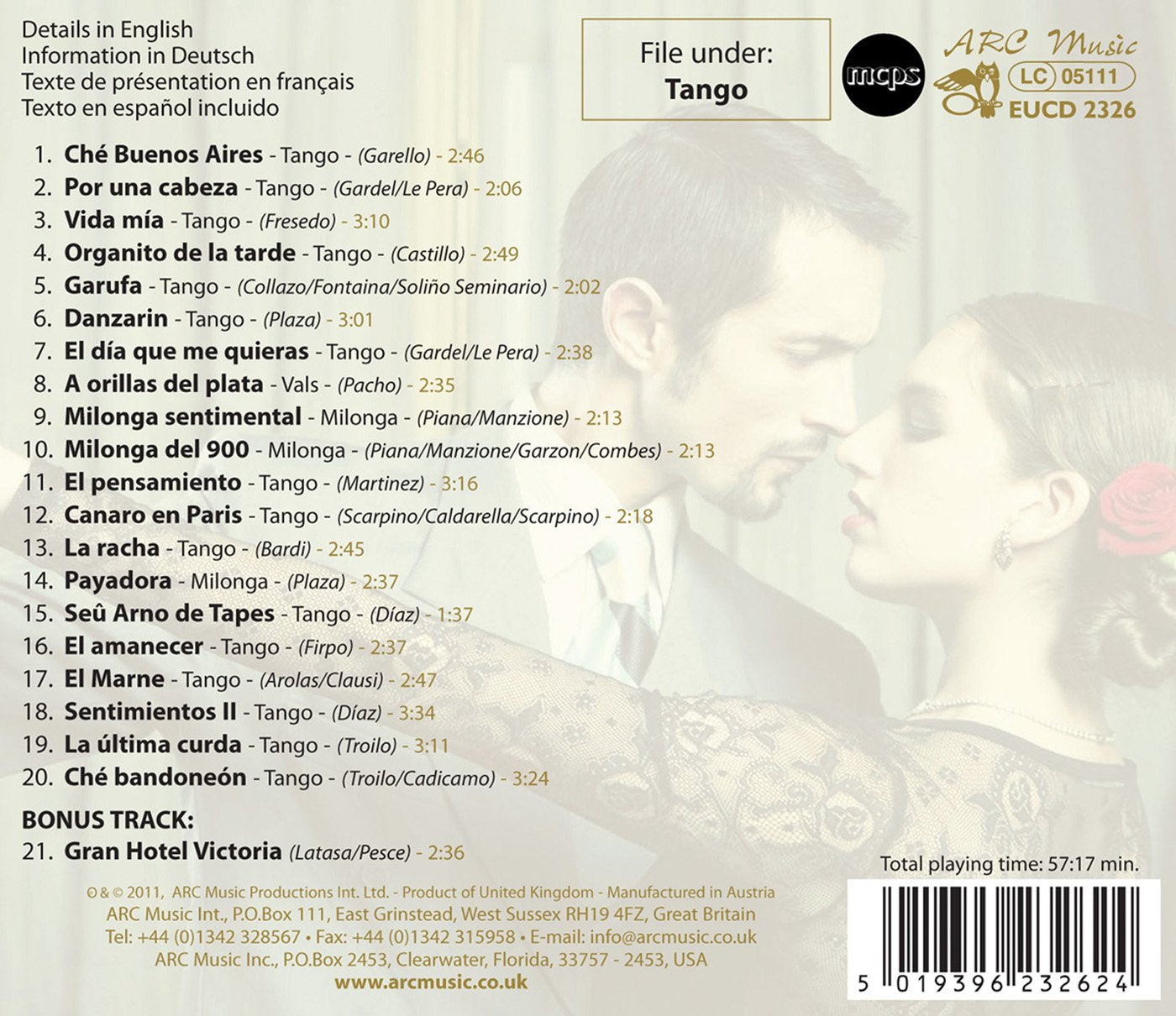 Trio Hugo Diaz: 20 Best of Classical Tango Argentino