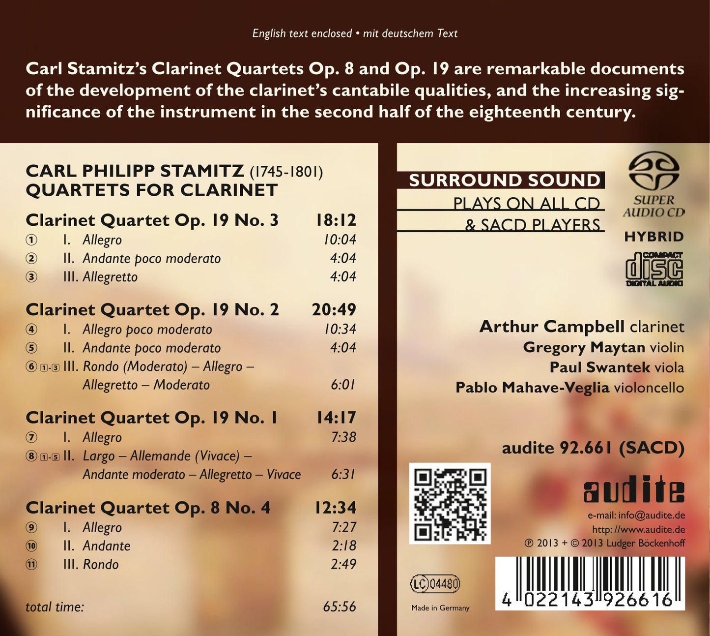 Stamitz: Quartets for Clarinet